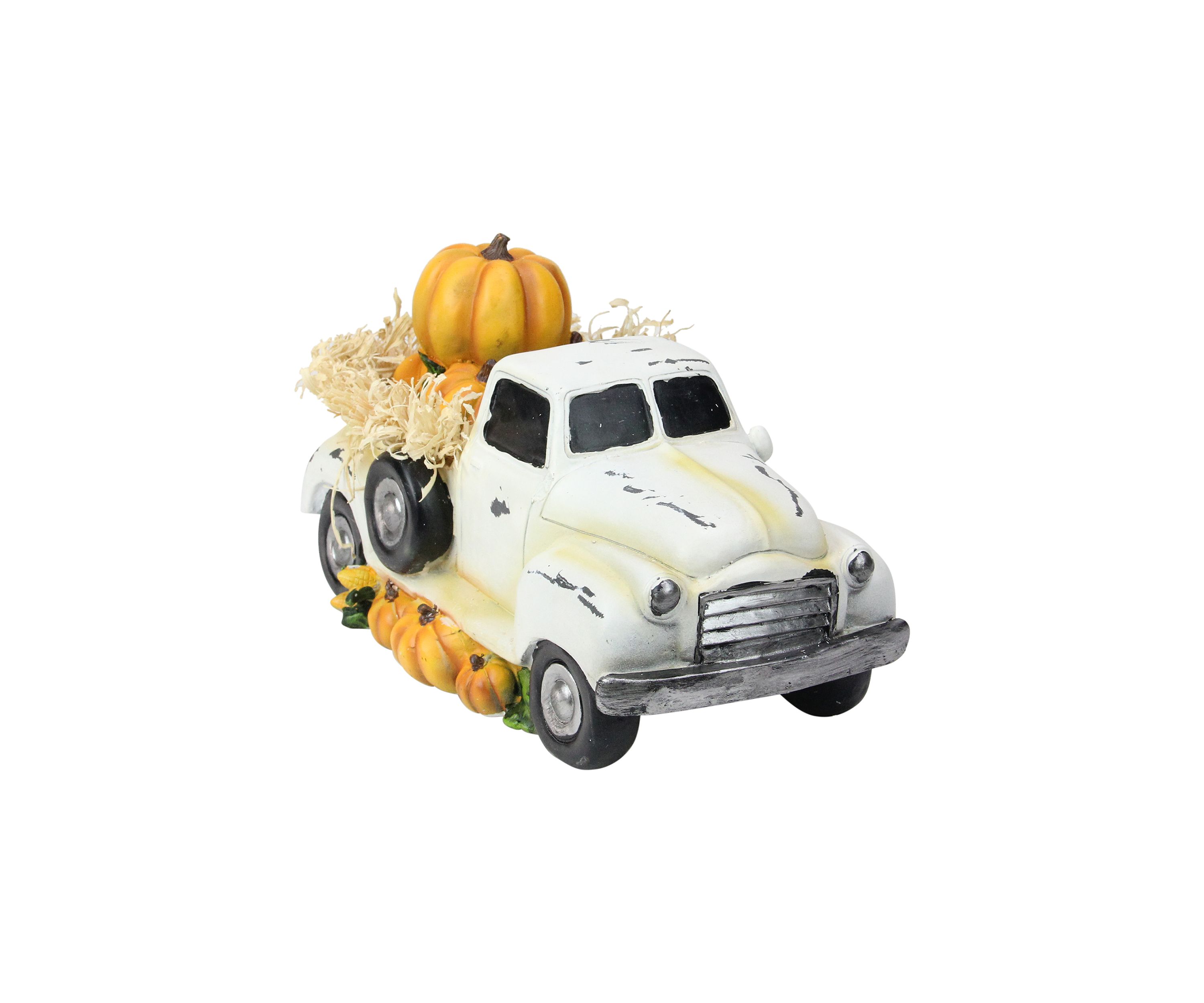 11.25 inch Truck Full of Pumpkins and Hay Thanksgiving Table Top Figure