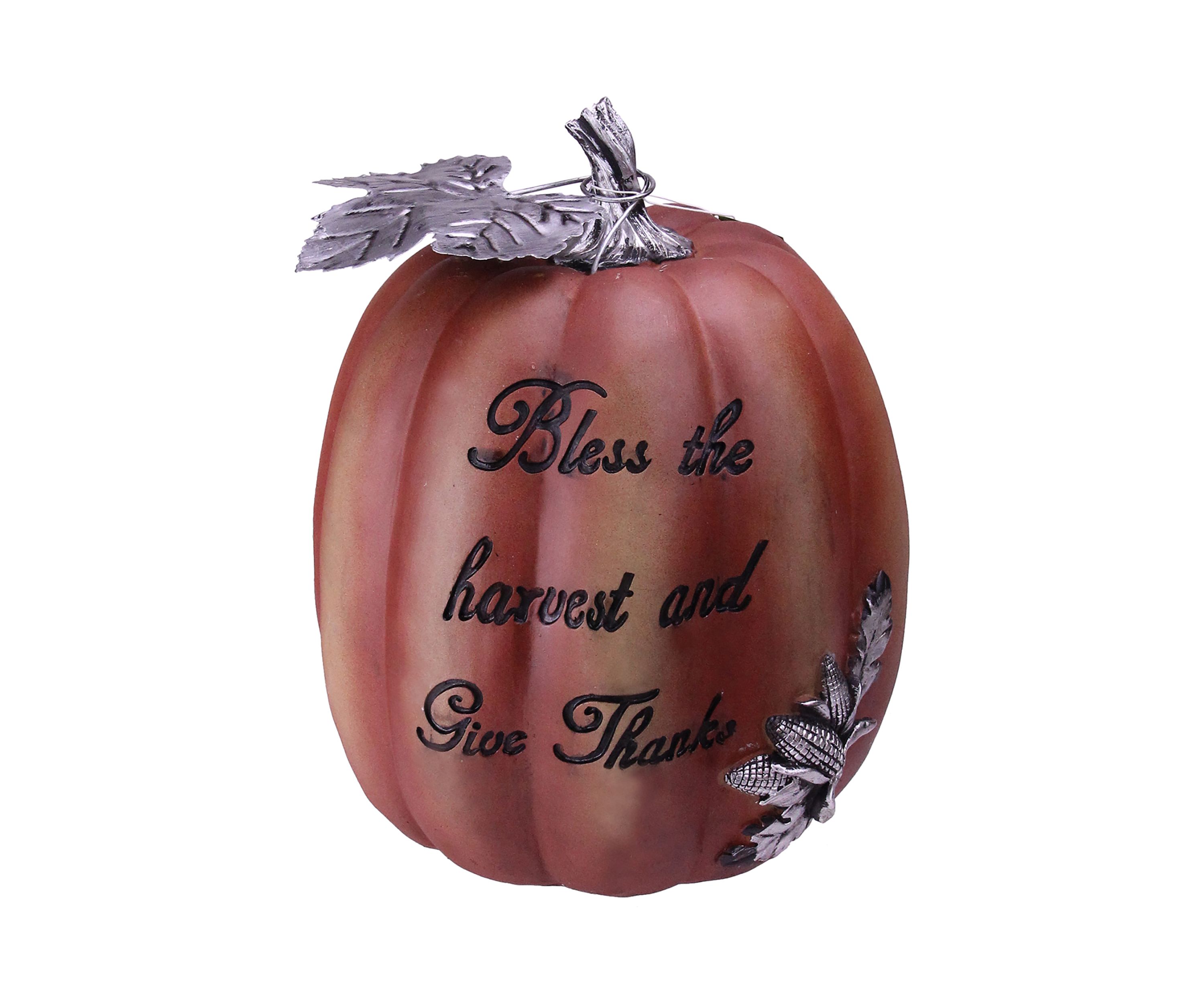 10 Bless the Harvest and Give Thanks Thanksgiving Table Top Pumpkin
