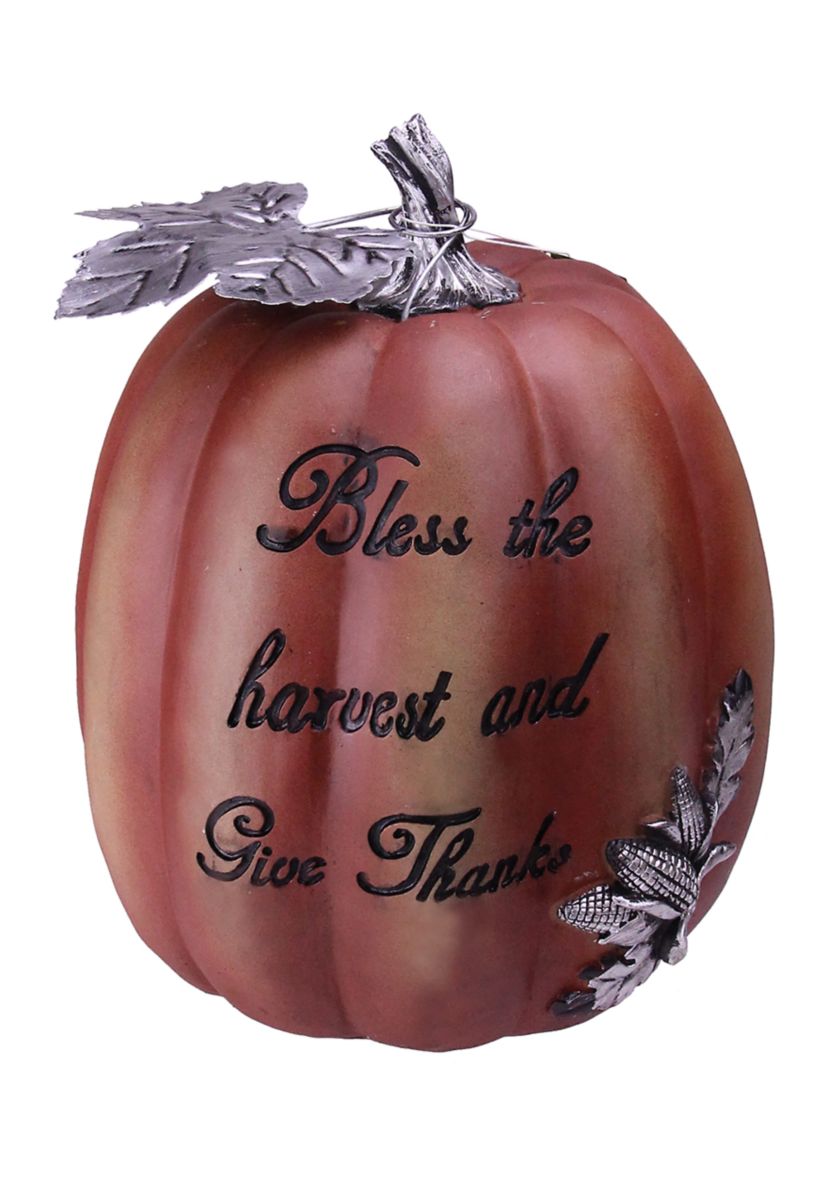 10 Bless the Harvest and Give Thanks Thanksgiving Table Top Pumpkin