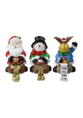 Northlight Set Of 3 Santa Snowman And Reindeer Christmas Stocking Holders 5.25Inch