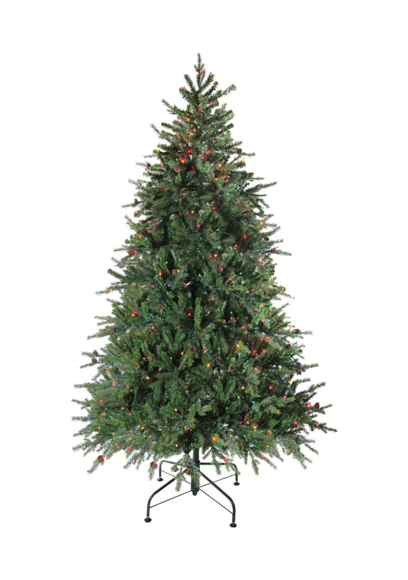 7.5 Pre-Lit Medium Hunter Fir Artificial Christmas Tree - Multicolor Lights