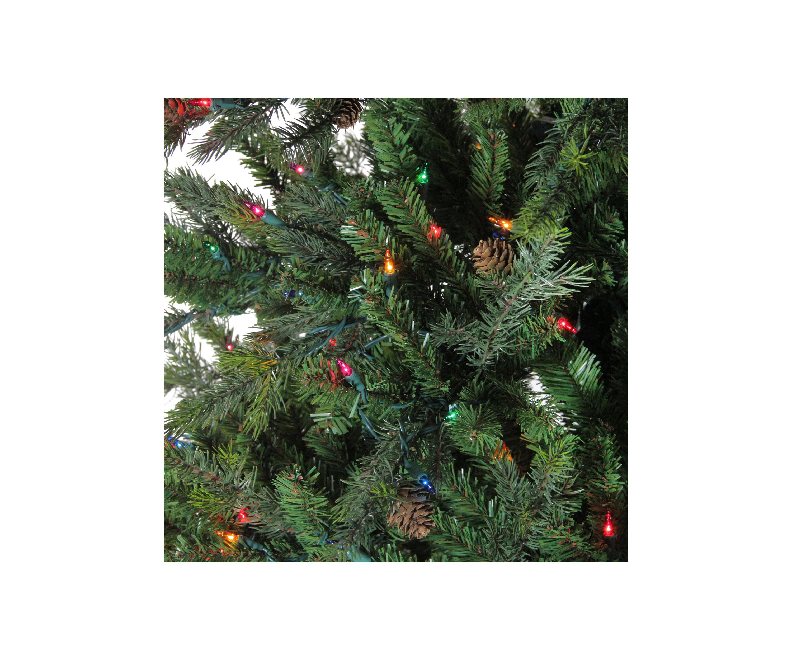 7.5 Pre-Lit Medium Hunter Fir Artificial Christmas Tree - Multicolor Lights