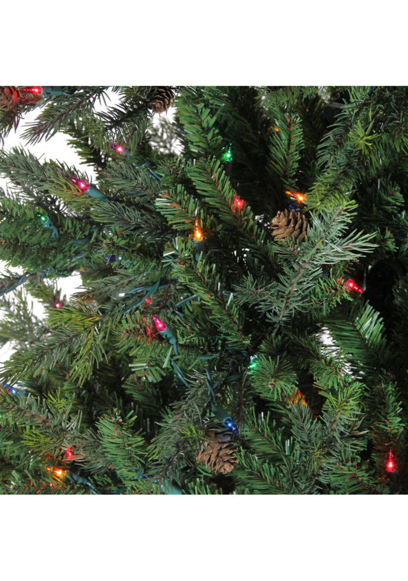 7.5 Pre-Lit Medium Hunter Fir Artificial Christmas Tree - Multicolor Lights