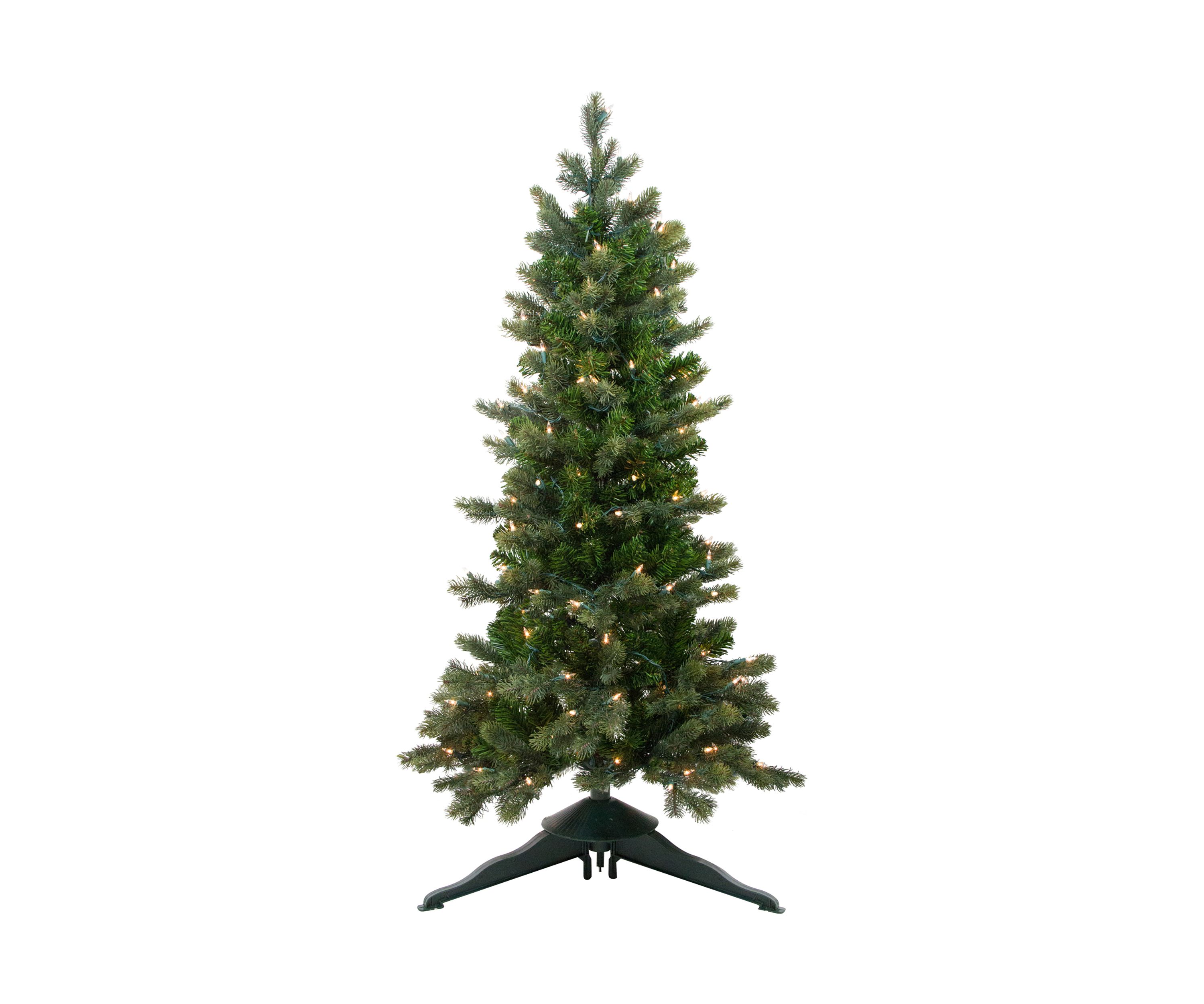 4 Pre-Lit Slim Savannah Spruce Slim Artificial Christmas Tree - Clear Lights