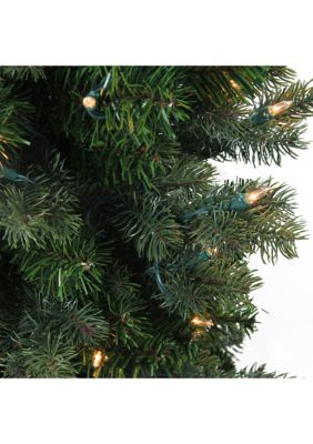 4' Pre-Lit Slim Savannah Spruce Slim Artificial Christmas Tree - Clear Lights