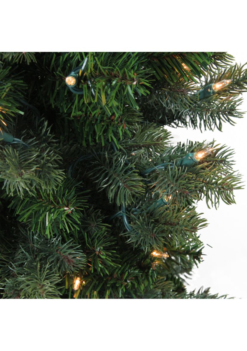4 Pre-Lit Slim Savannah Spruce Slim Artificial Christmas Tree - Clear Lights