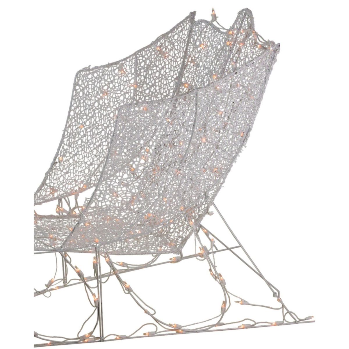 48inch White Pre-Lit Crystal 3D Sleigh Christmas Outdoor Decor