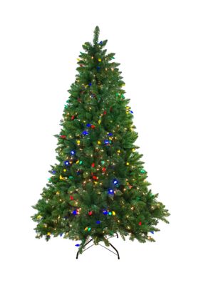 Northlight 7.5' Pre-Lit Medium Huron Pine Artificial Christmas Tree - Dual Color LED Lights, Green -  0191296150187