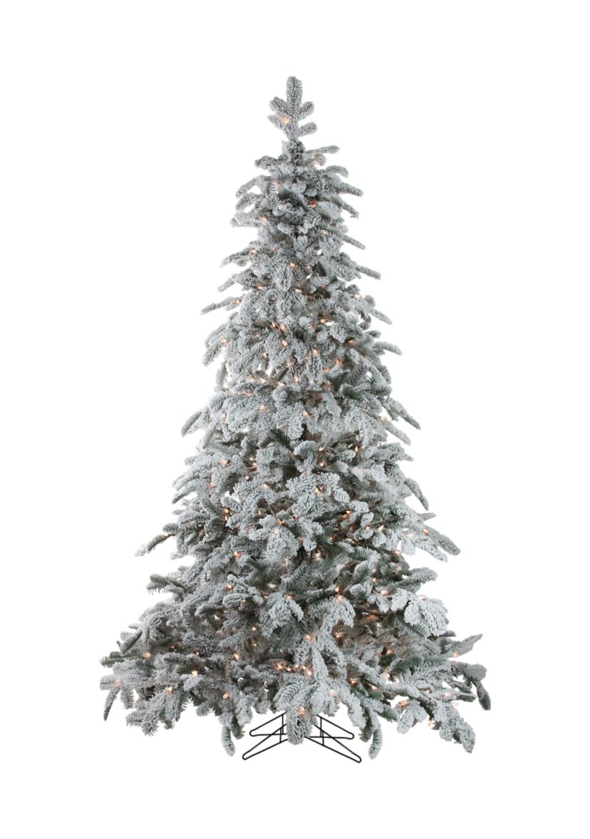 7.5 Pre-Lit Full Flocked Whistler Noble Fir Artificial Christmas Tree - Clear Lights