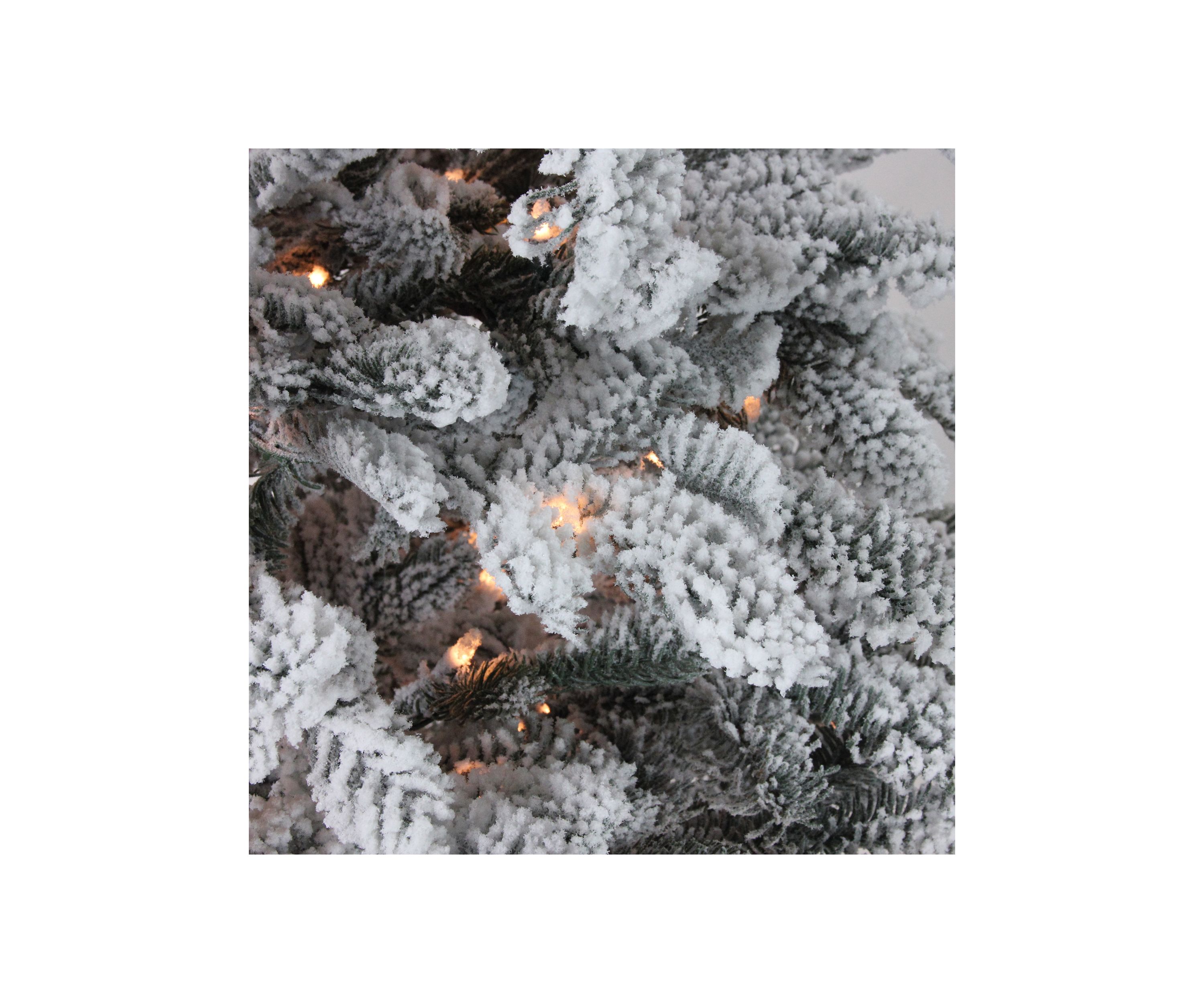 7.5 Pre-Lit Full Flocked Whistler Noble Fir Artificial Christmas Tree - Clear Lights