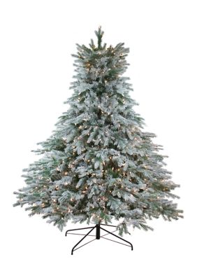 Northlight 6.5' Pre-Lit Full Flocked Jasper Balsam Fir Artificial Christmas Tree - Clear Lights