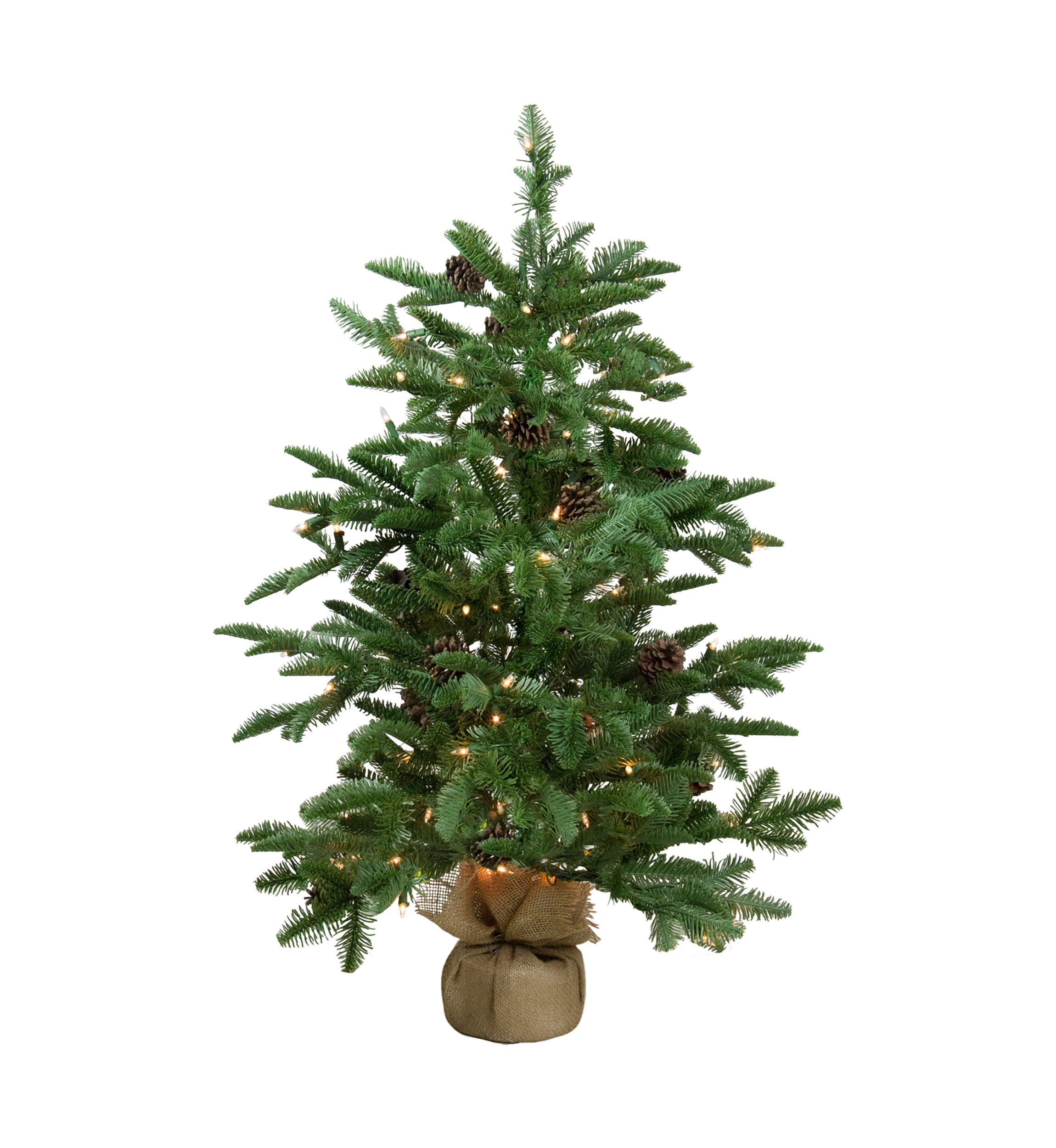 3 x 28Inch Pre-Lit Viella Norway Spruce Artificial Christmas Tree - Clear Lights