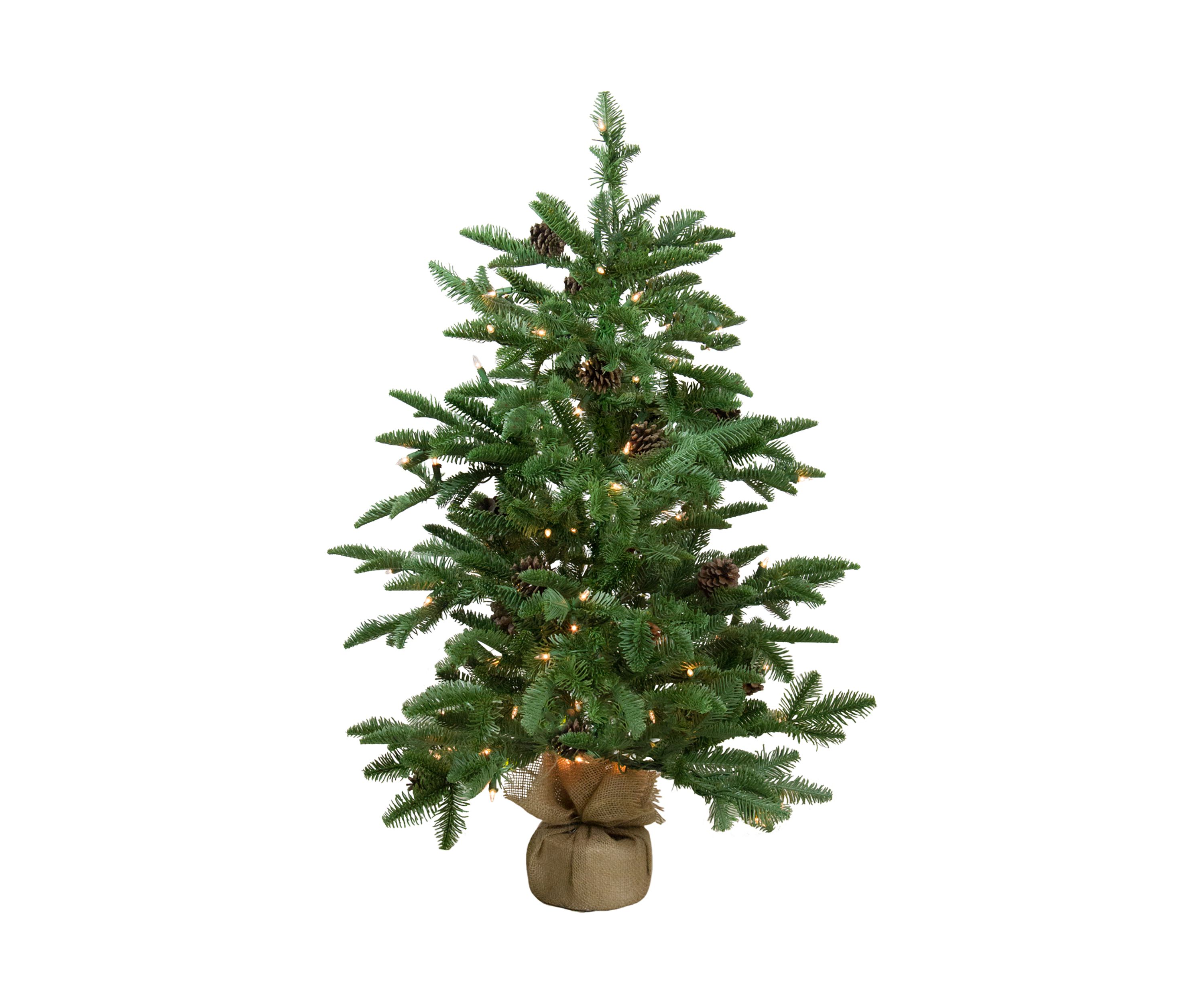 3 x 28Inch Pre-Lit Viella Norway Spruce Artificial Christmas Tree - Clear Lights