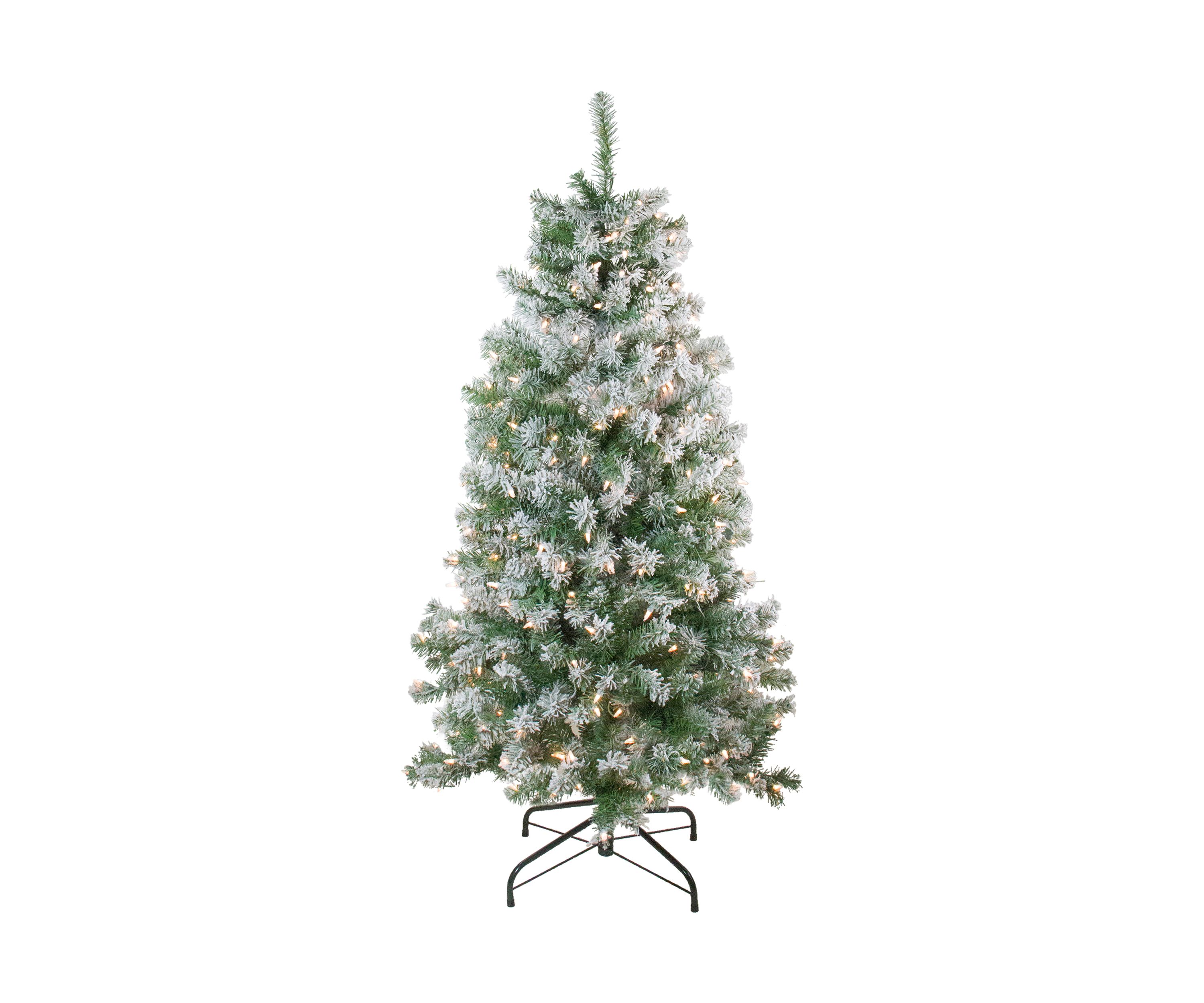 4.5 Pre-Lit Medium Flocked Winema Pine Artificial Christmas Tree - Clear Lights