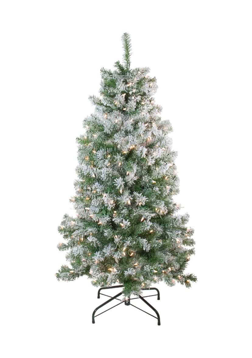 4.5 Pre-Lit Medium Flocked Winema Pine Artificial Christmas Tree - Clear Lights