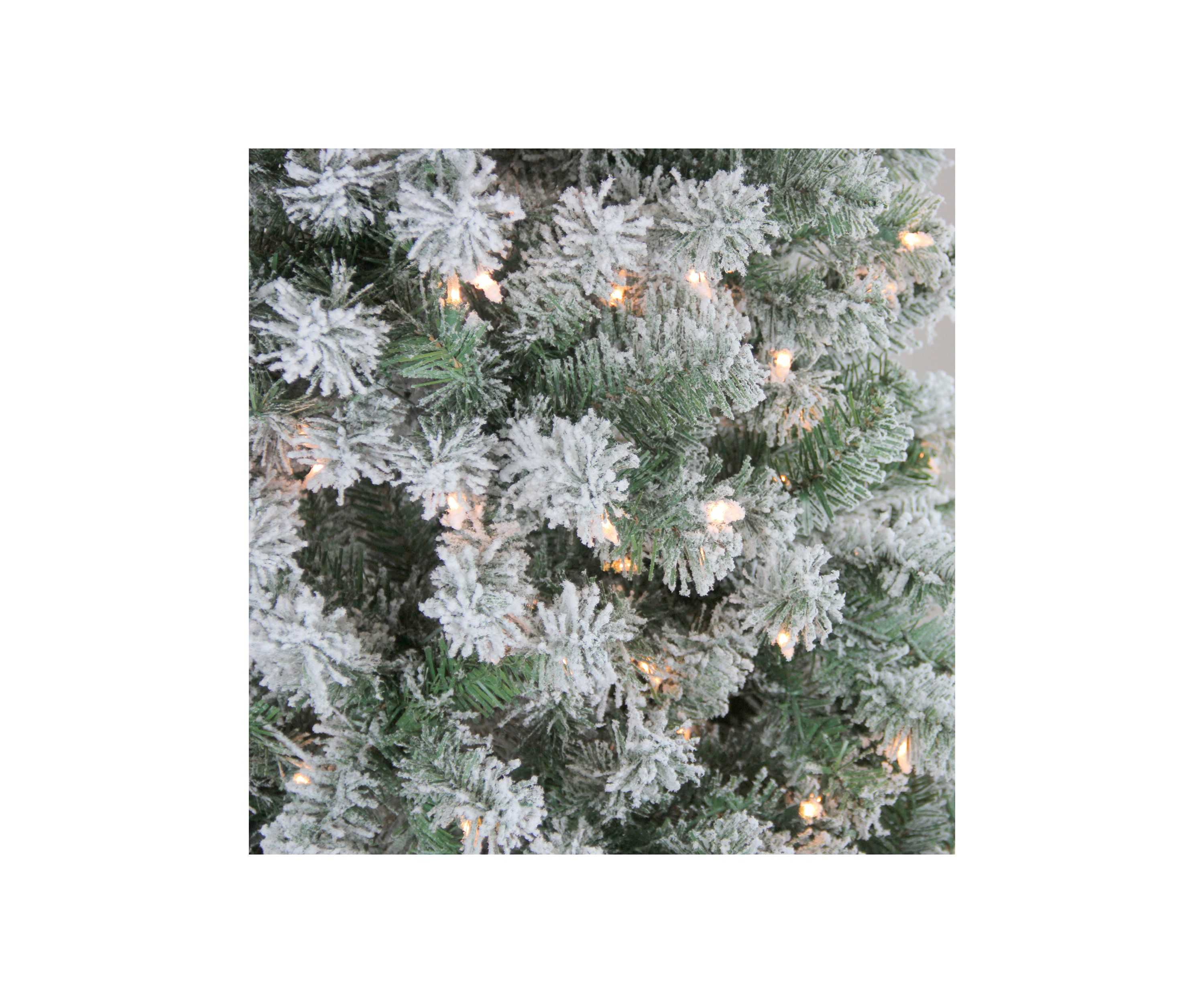 4.5 Pre-Lit Medium Flocked Winema Pine Artificial Christmas Tree - Clear Lights