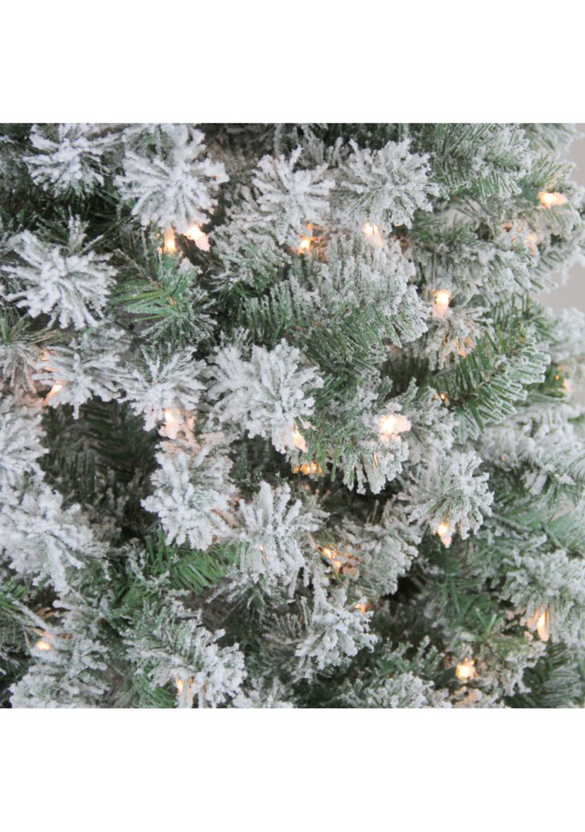 4.5 Pre-Lit Medium Flocked Winema Pine Artificial Christmas Tree - Clear Lights