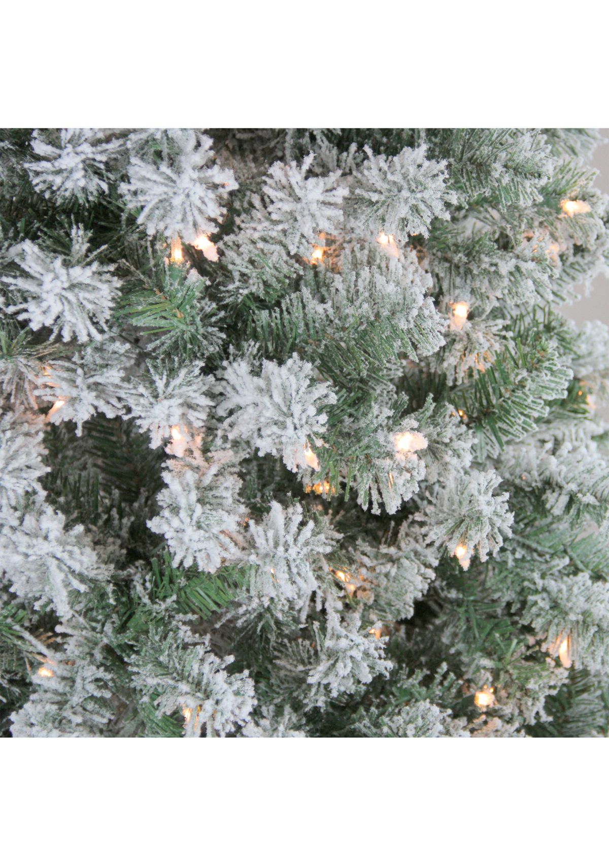 9 Pre-Lit Flocked Winema Pine Artificial Christmas Tree - Clear Lights