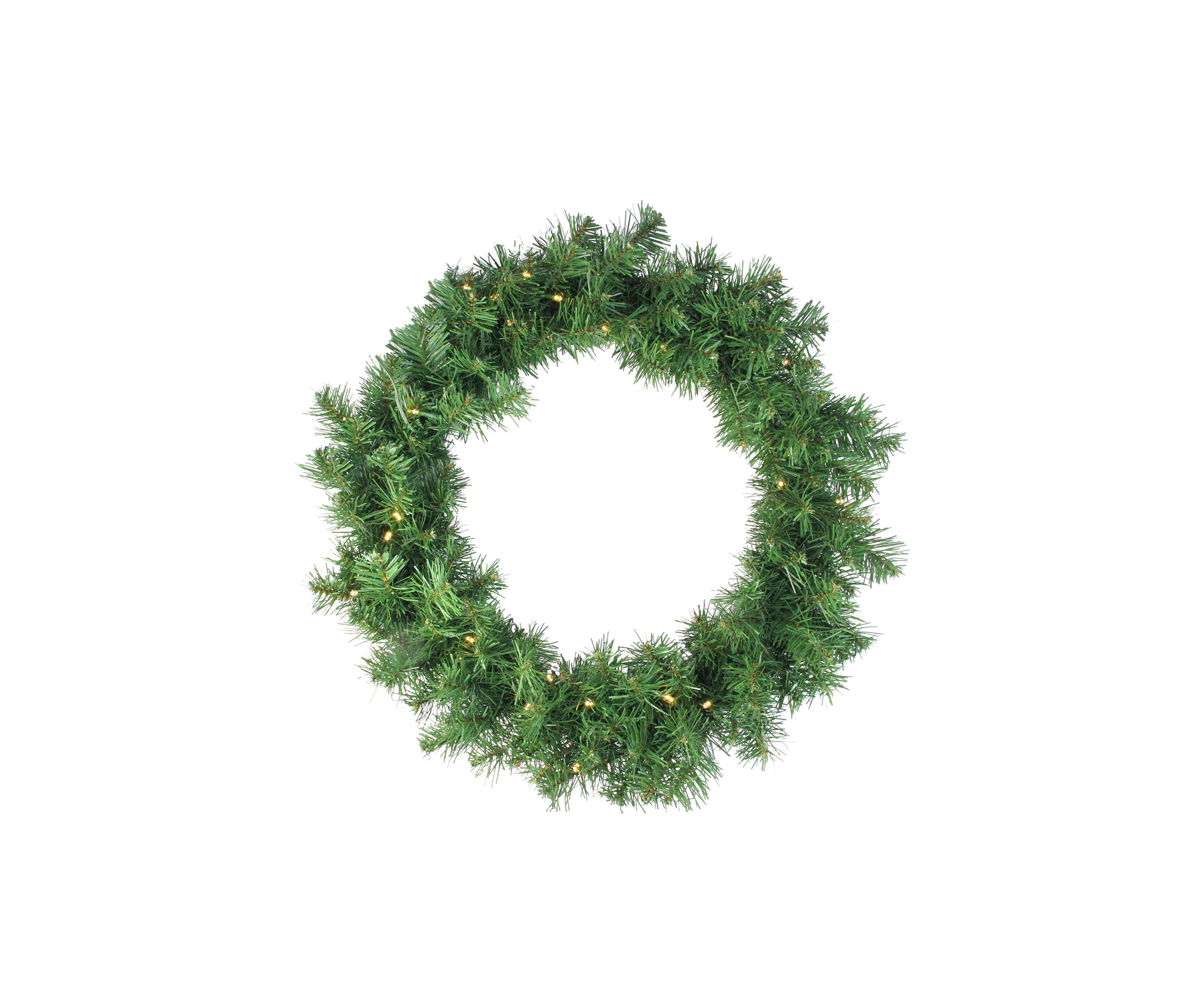5-Piece Pre-Lit Artificial Winter Spruce Christmas Trees  Wreath and Garland Set - Clear Lights