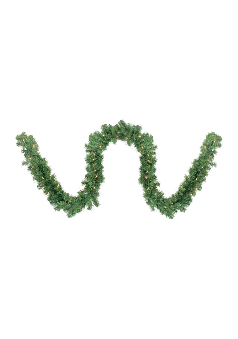 5-Piece Pre-Lit Artificial Winter Spruce Christmas Trees  Wreath and Garland Set - Clear Lights