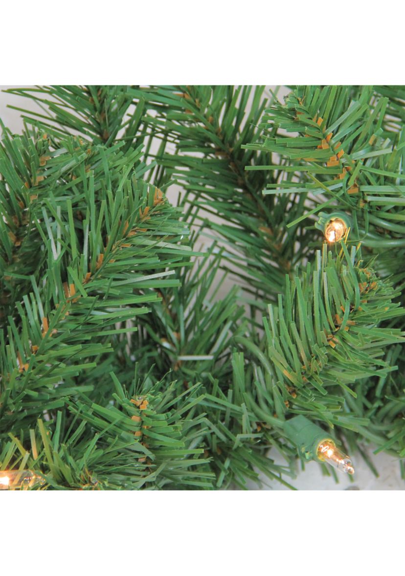 5-Piece Pre-Lit Artificial Winter Spruce Christmas Trees  Wreath and Garland Set - Clear Lights