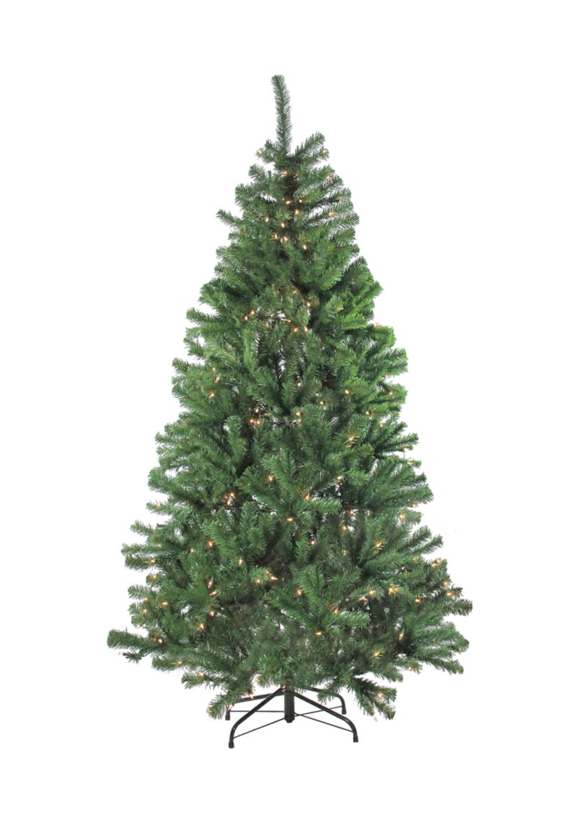 4-Piece Artificial Winter Spruce Christmas Tree  Wreath and Garland Set 6.5 - Clear Lights