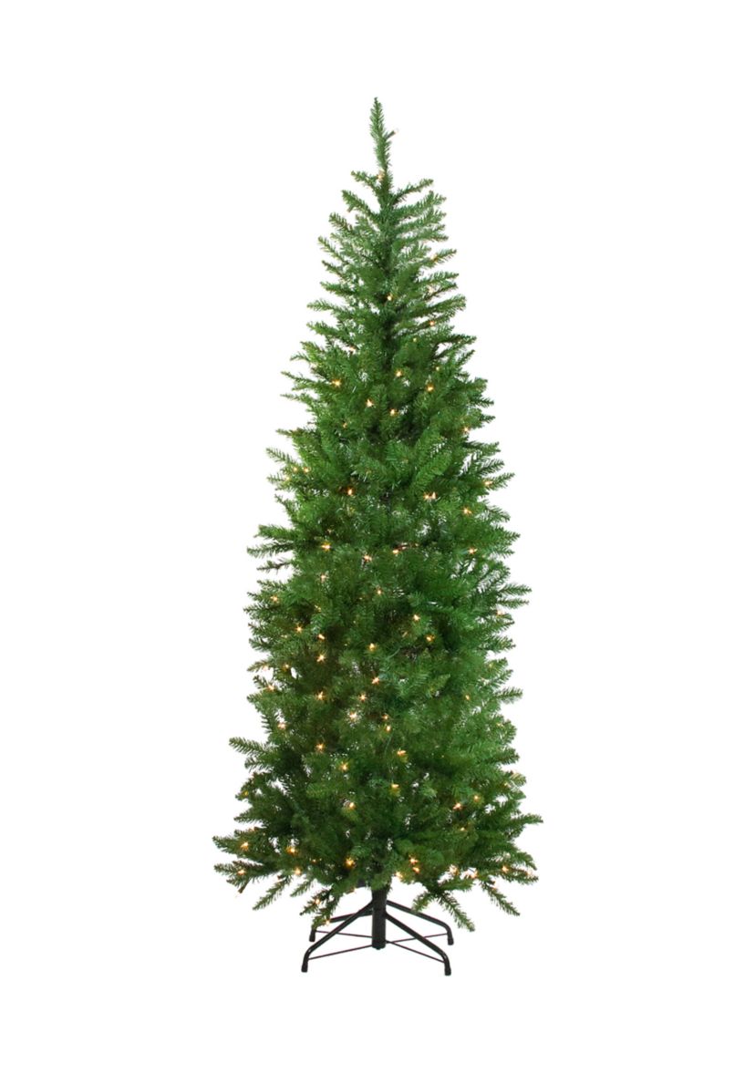 7.5 Pre-Lit Pencil White River Fir Artificial Christmas Tree - Clear Lights