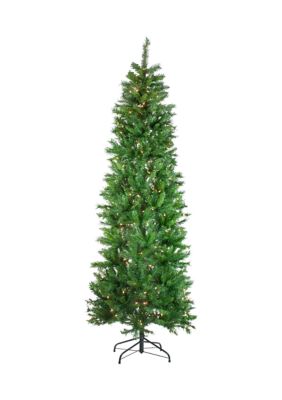 Northlight 7.5' Pre-Lit Stillwater Spruce Pencil Artificial Christmas Tree - Clear Lights, Green -  0191296160254