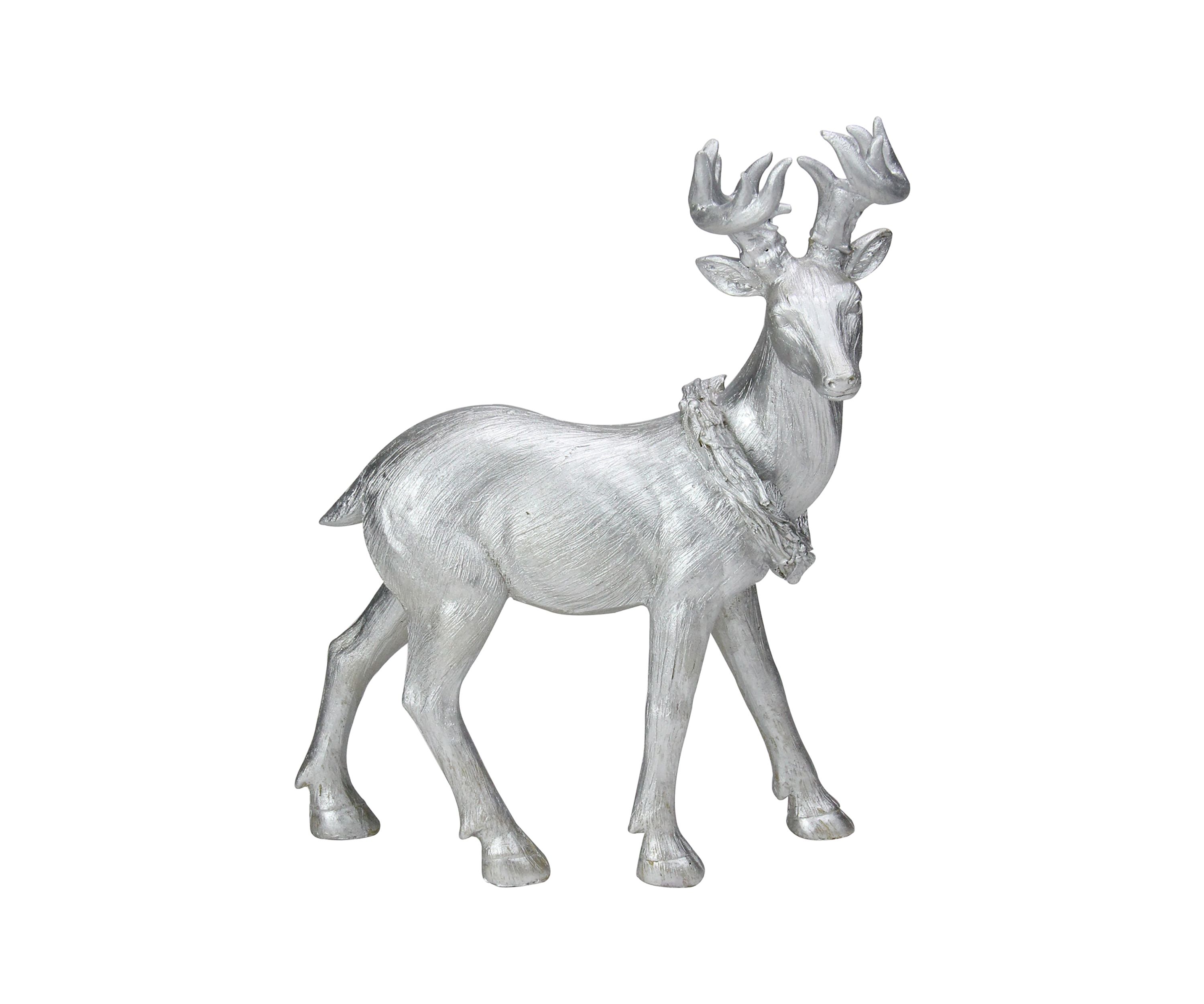 11.5Inch Elegant Silver Christmas Table Top Reindeer Figure
