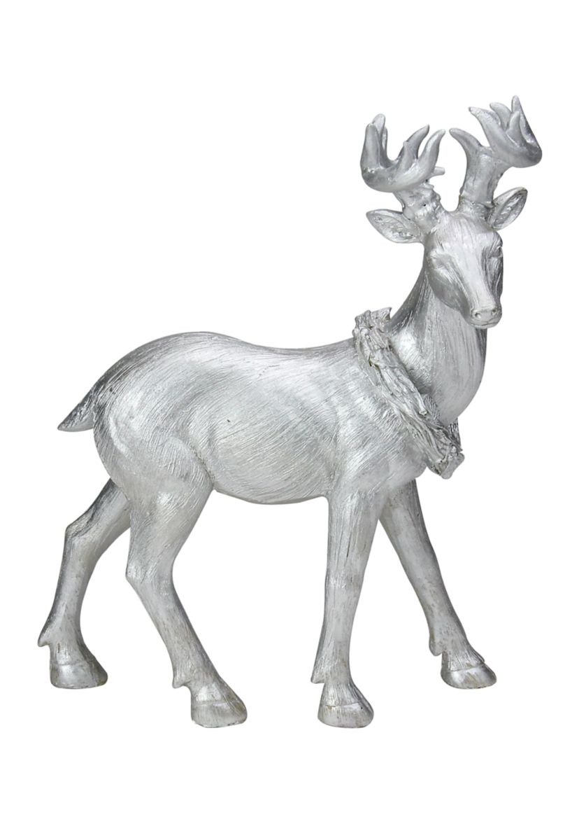 11.5Inch Elegant Silver Christmas Table Top Reindeer Figure