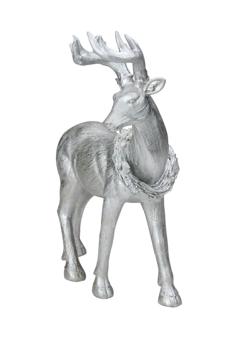 11.5Inch Elegant Silver Christmas Table Top Reindeer Figure