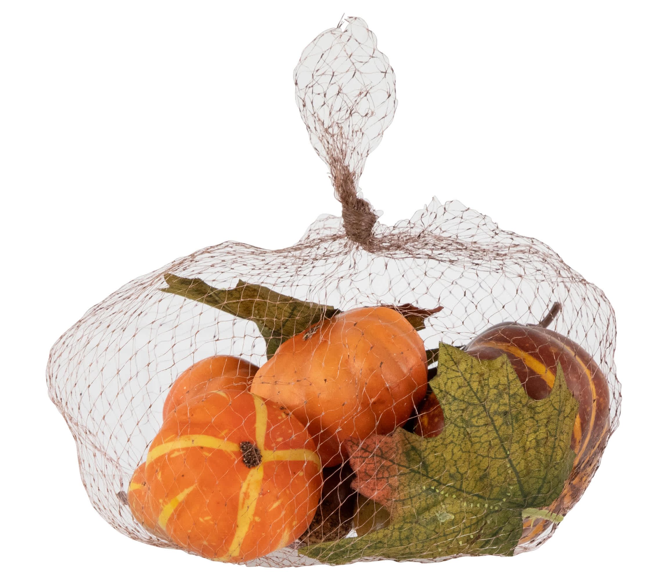 Fall Harvest Artificial Pumpkin  Gourd  Acorn and Leaf Decoration Set - 11-Piece