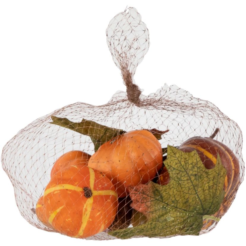 Fall Harvest Artificial Pumpkin  Gourd  Acorn and Leaf Decoration Set - 11-Piece