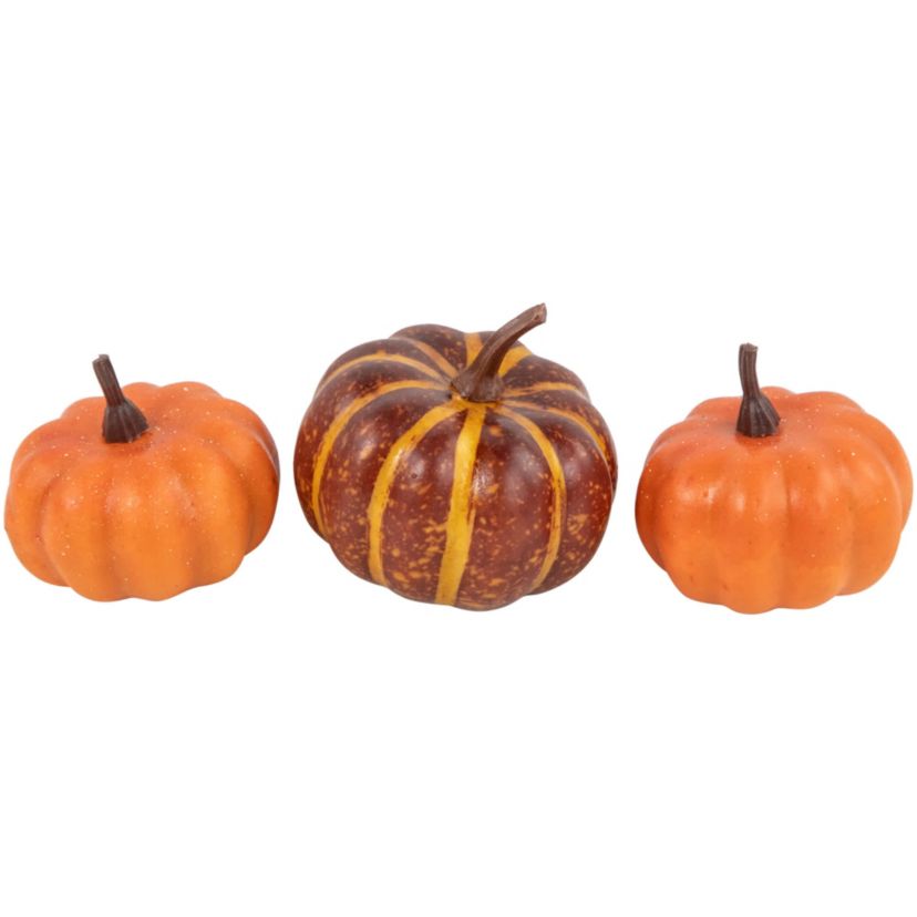 Fall Harvest Artificial Pumpkin  Gourd  Acorn and Leaf Decoration Set - 11-Piece
