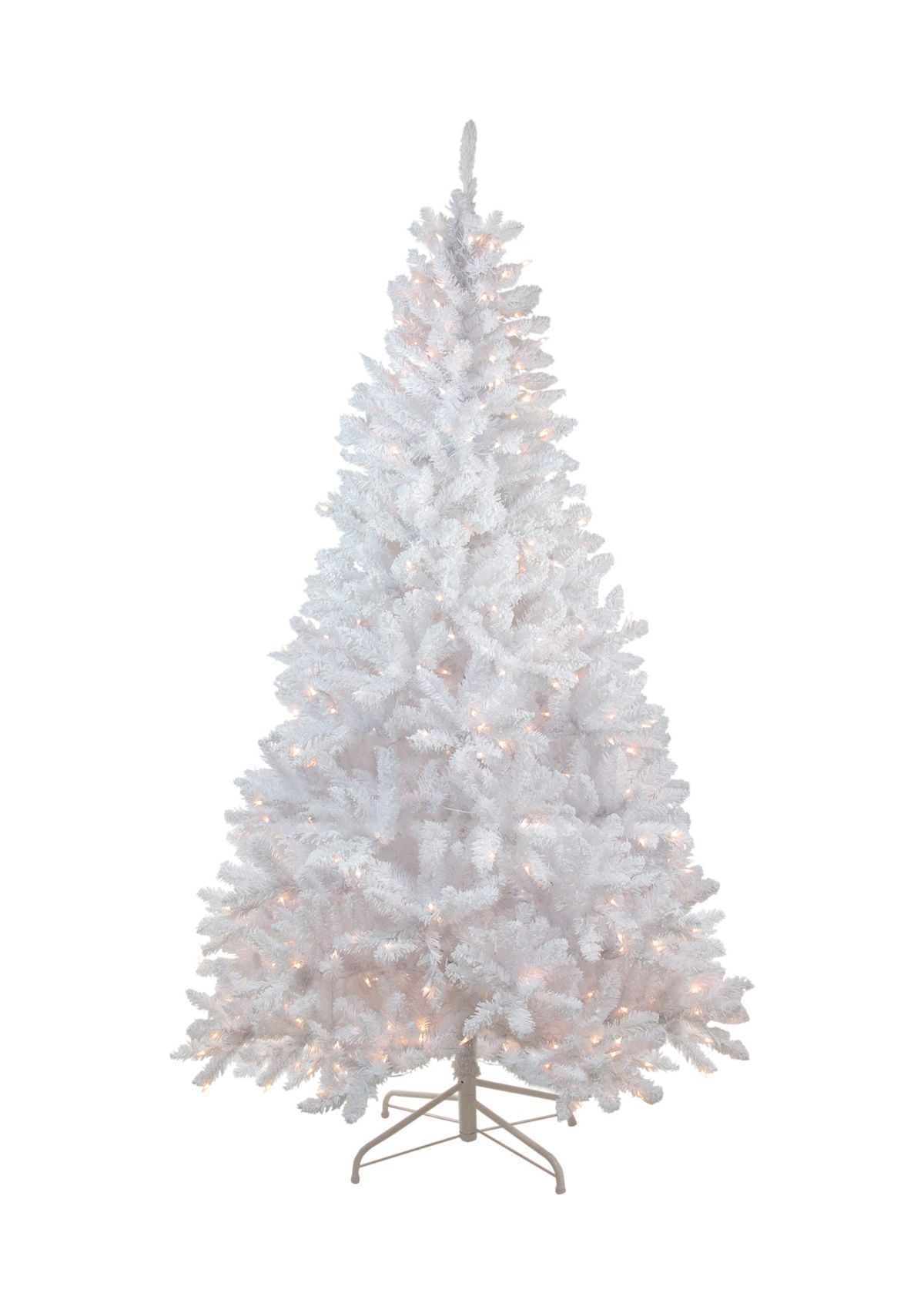 6 Pre-Lit Medium Flocked White Pine Artificial Christmas Tree - Clear Lights