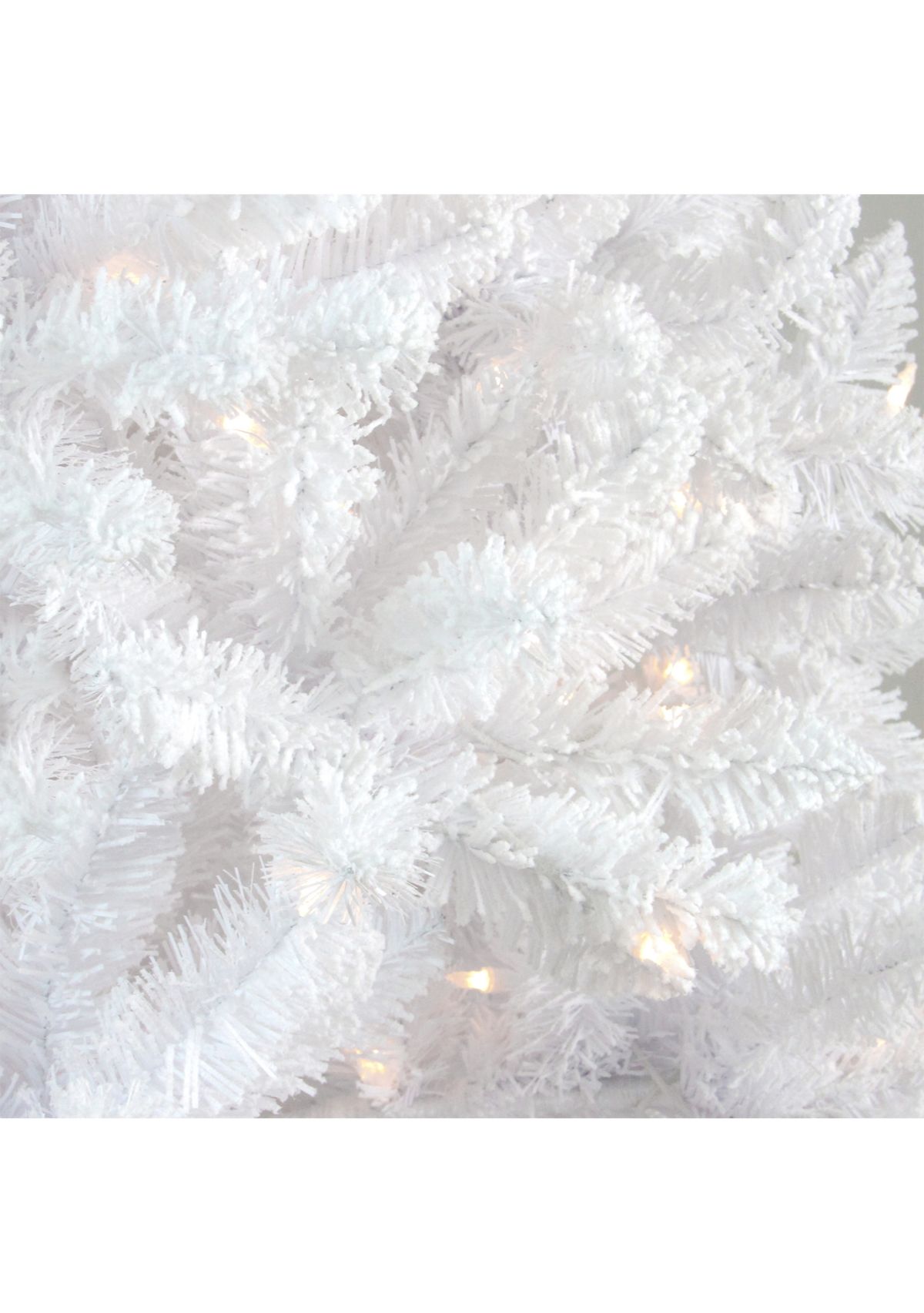6 Pre-Lit Medium Flocked White Pine Artificial Christmas Tree - Clear Lights