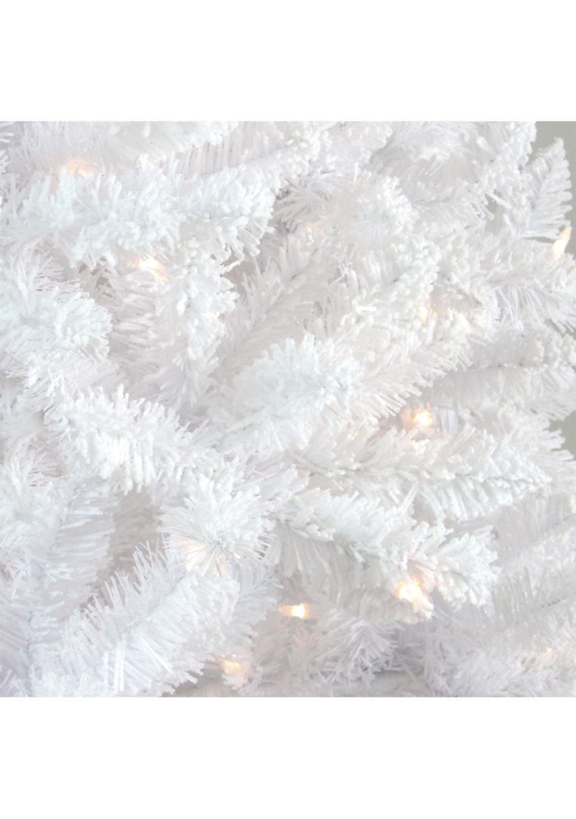 6 Pre-Lit Medium Flocked White Pine Artificial Christmas Tree - Clear Lights