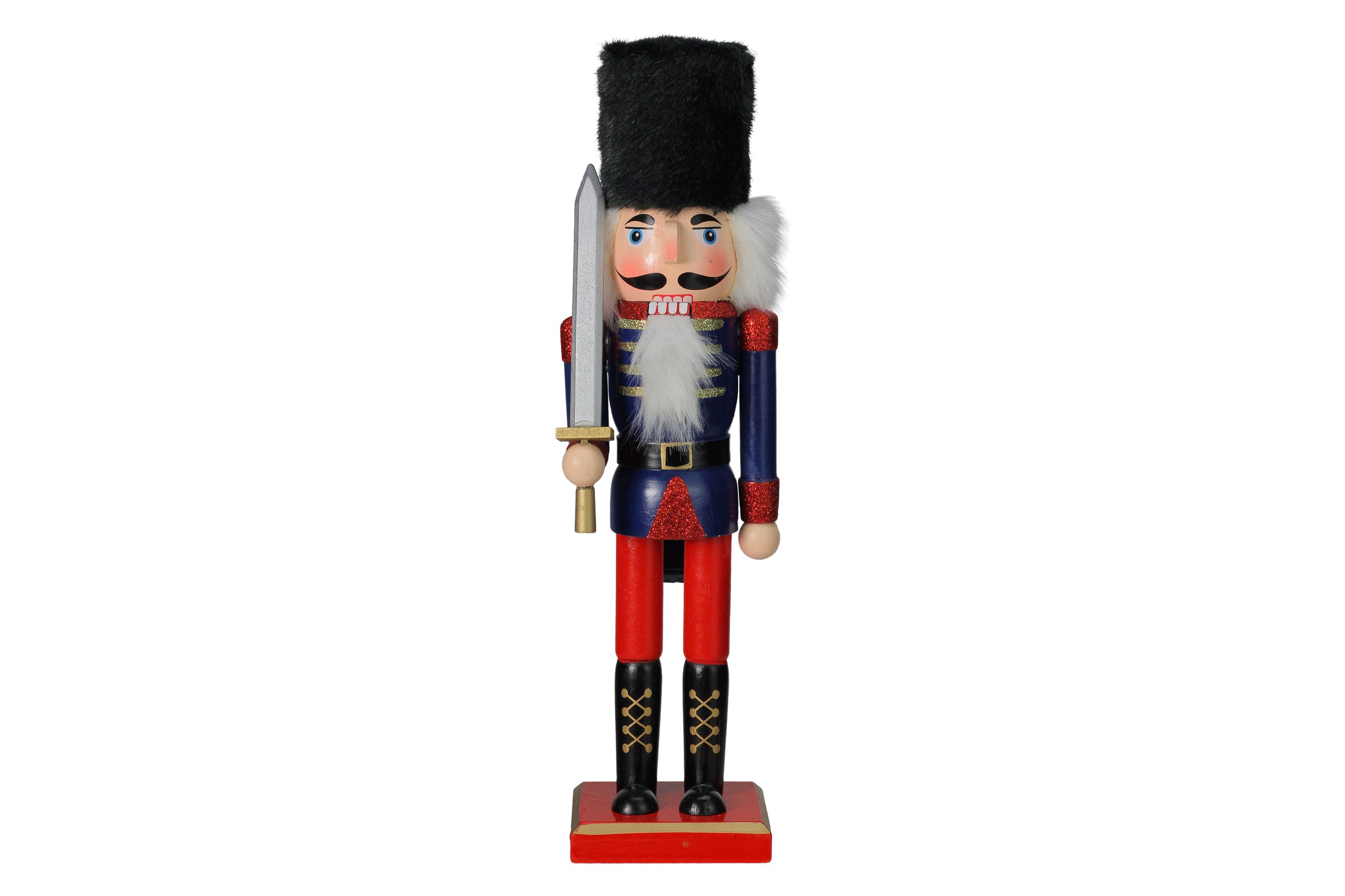 14inch Red and Blue Christmas Nutcracker Soldier with Sword