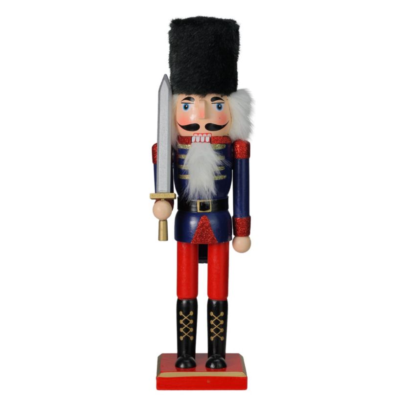 14inch Red and Blue Christmas Nutcracker Soldier with Sword