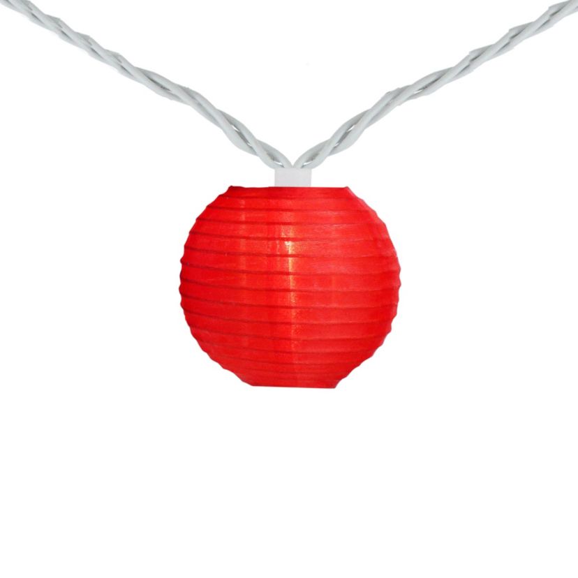 Patriotic Paper Lantern Patio String Lights - 7.5ft - White Wire - 10ct