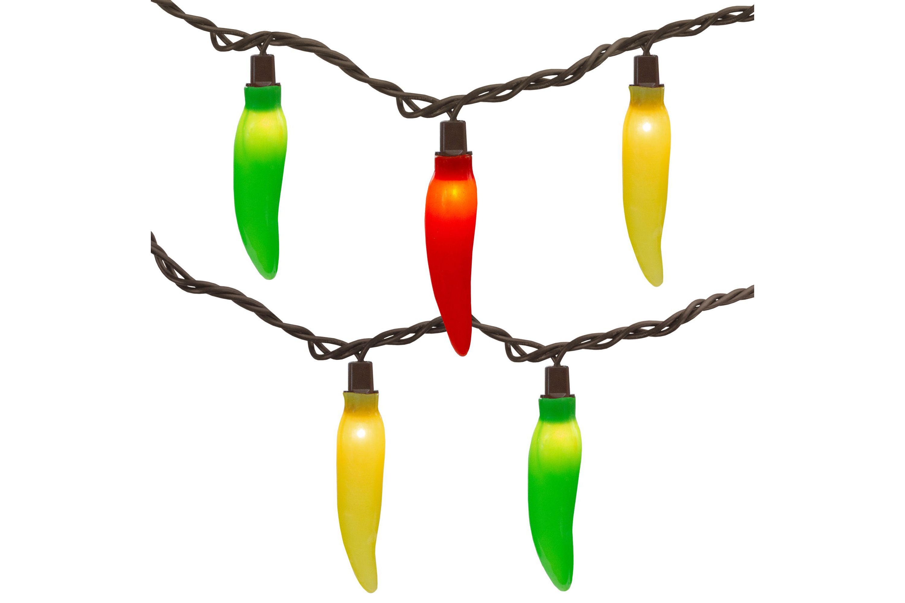 35-Count Vibrantly Colored Chili Pepper String Light Set  22.5 Brown Wire