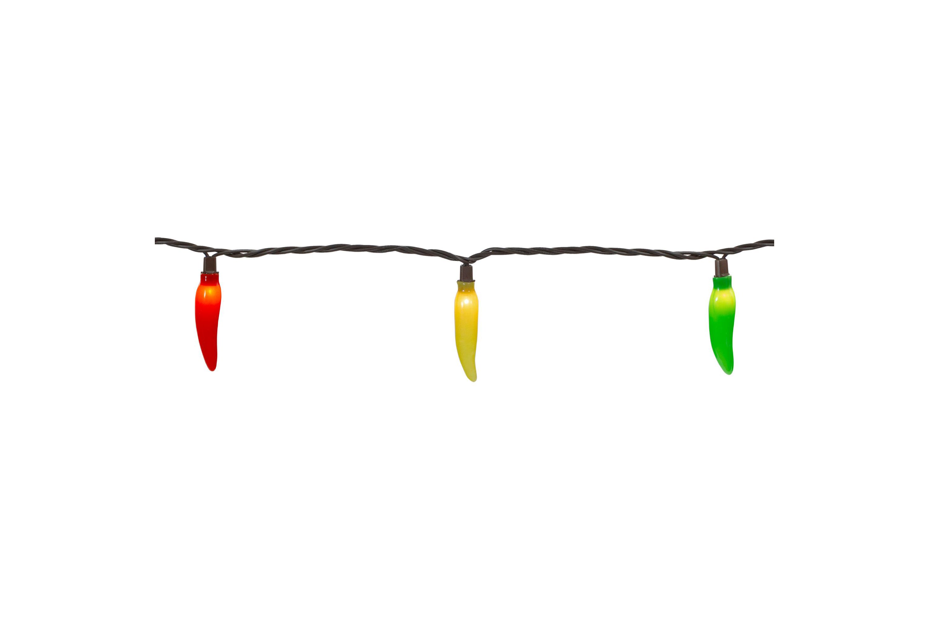 35-Count Vibrantly Colored Chili Pepper String Light Set  22.5 Brown Wire