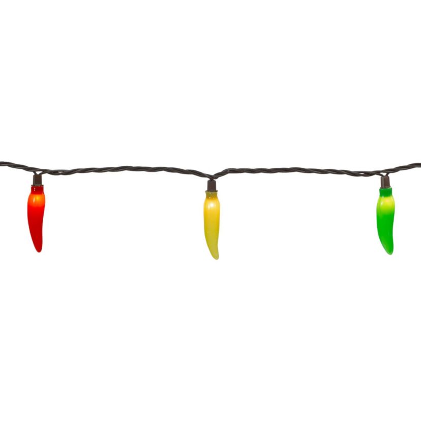 35-Count Vibrantly Colored Chili Pepper String Light Set  22.5 Brown Wire
