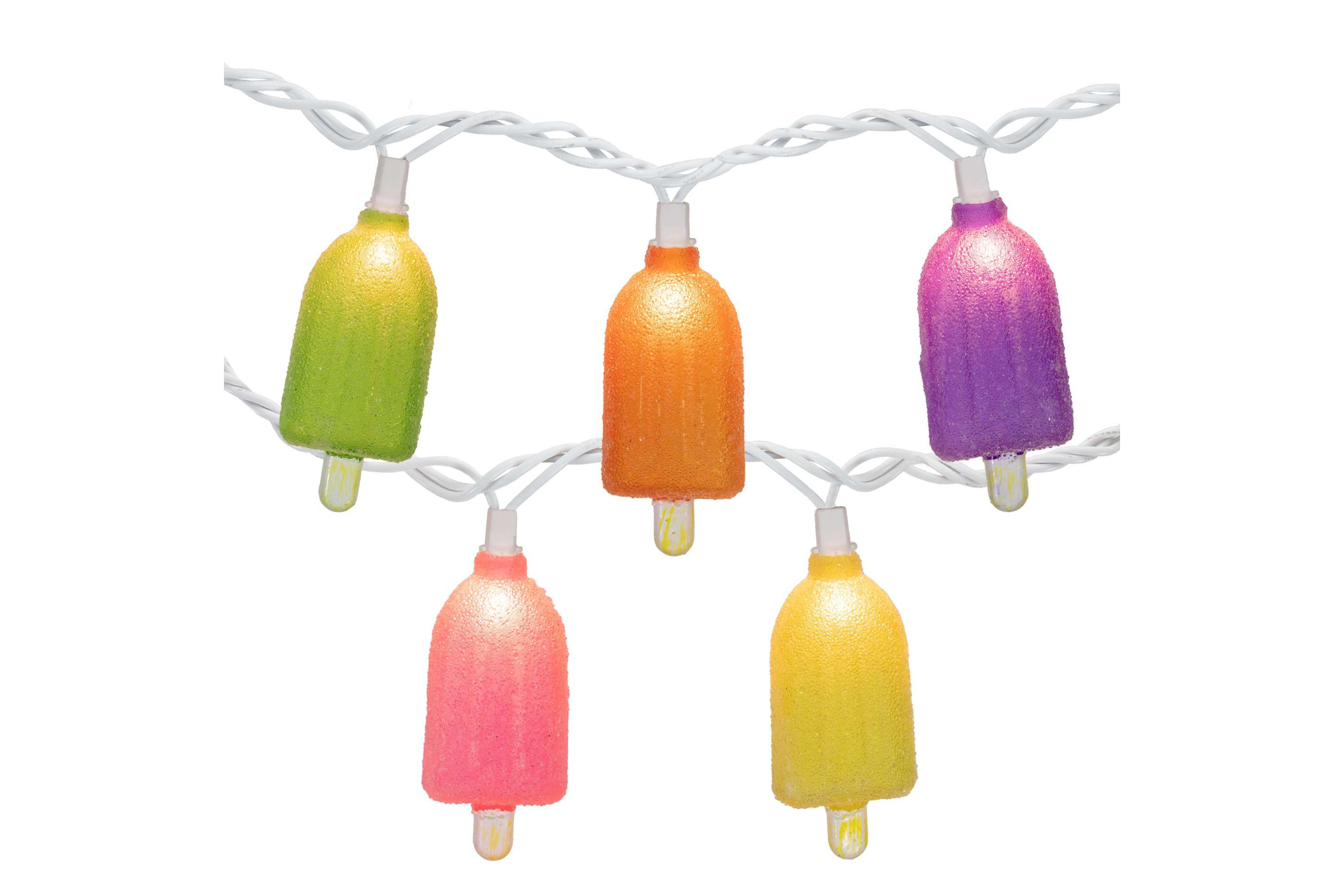 10ct Sugared Ice Pop Outdoor Patio String Light Set  7.25ft White Wire