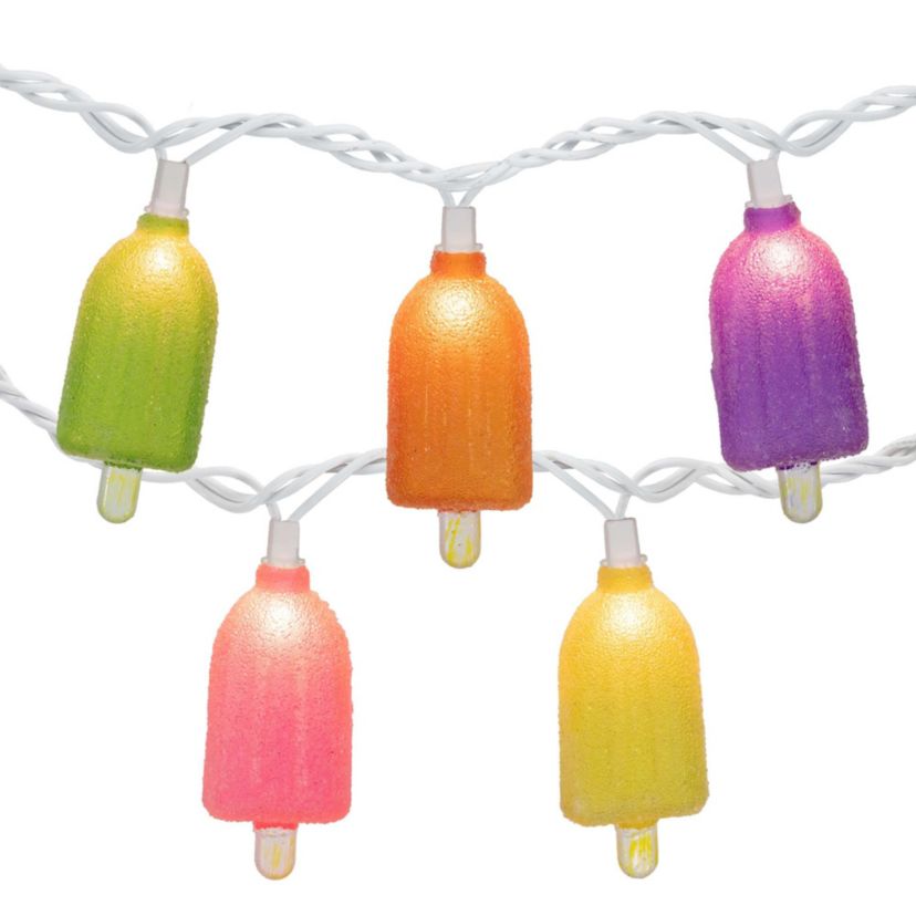 10ct Sugared Ice Pop Outdoor Patio String Light Set  7.25ft White Wire
