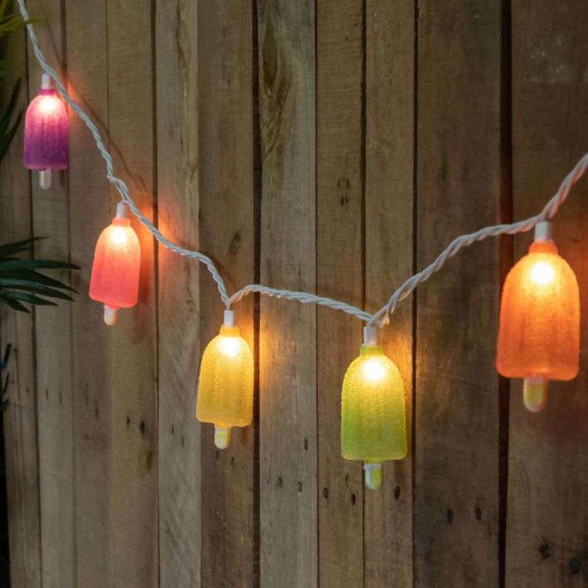 10ct Sugared Ice Pop Outdoor Patio String Light Set  7.25ft White Wire