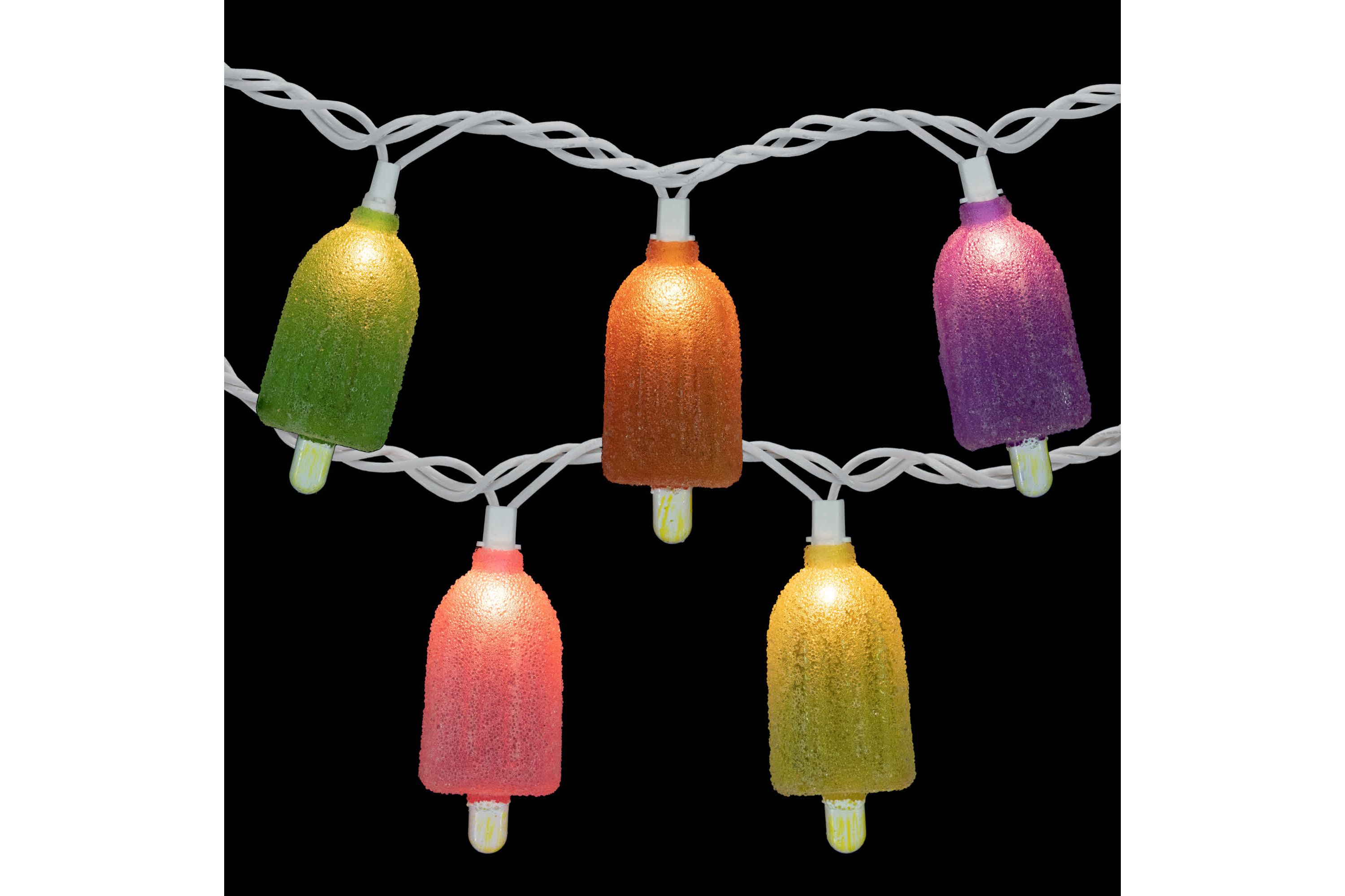 10ct Sugared Ice Pop Outdoor Patio String Light Set  7.25ft White Wire