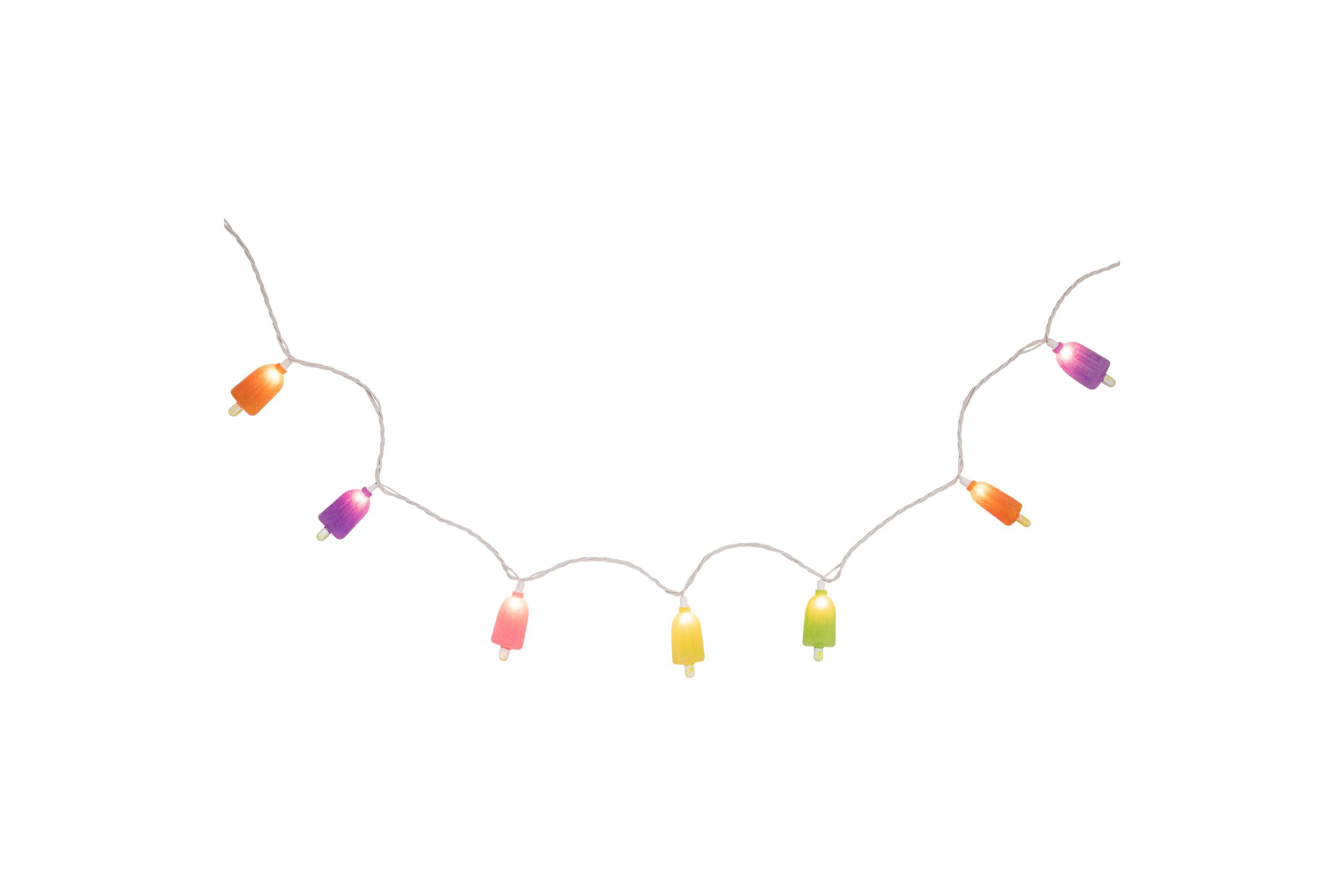 10ct Sugared Ice Pop Outdoor Patio String Light Set  7.25ft White Wire