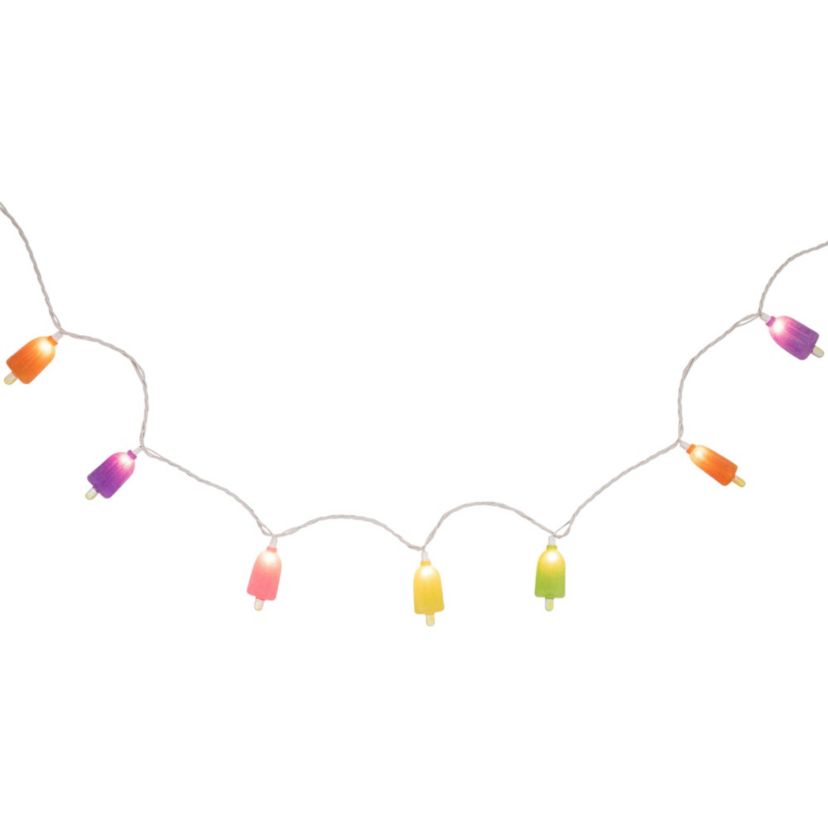 10ct Sugared Ice Pop Outdoor Patio String Light Set  7.25ft White Wire