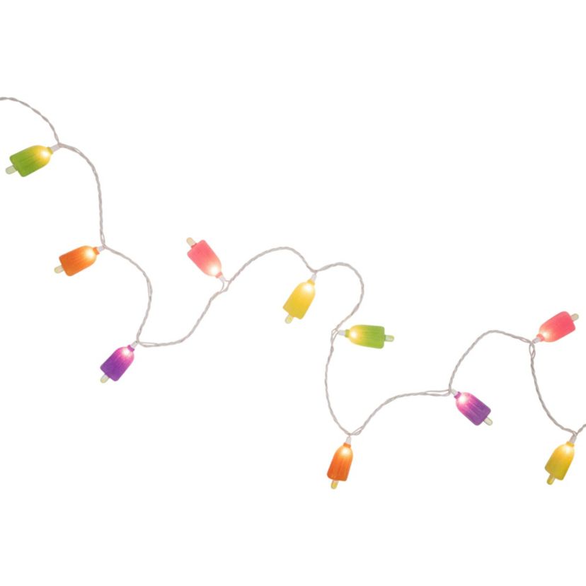 10ct Sugared Ice Pop Outdoor Patio String Light Set  7.25ft White Wire